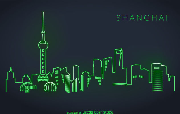 632x401 Shanghai Neon Skyline Free Vector Download 380077 Cannypic