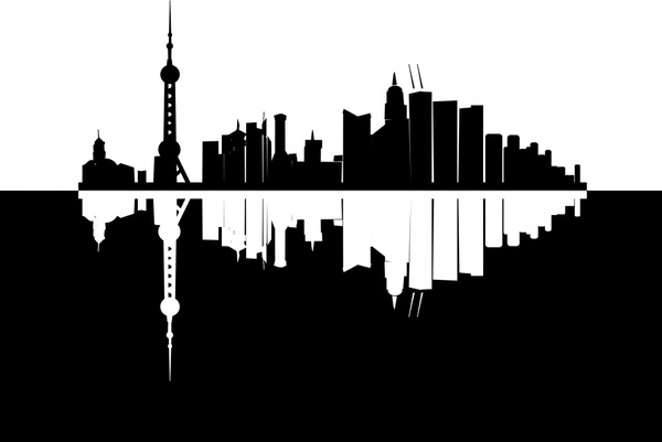 600x401 Shanghai Skyline Free Vector In Open Office Drawing Svg ( .svg