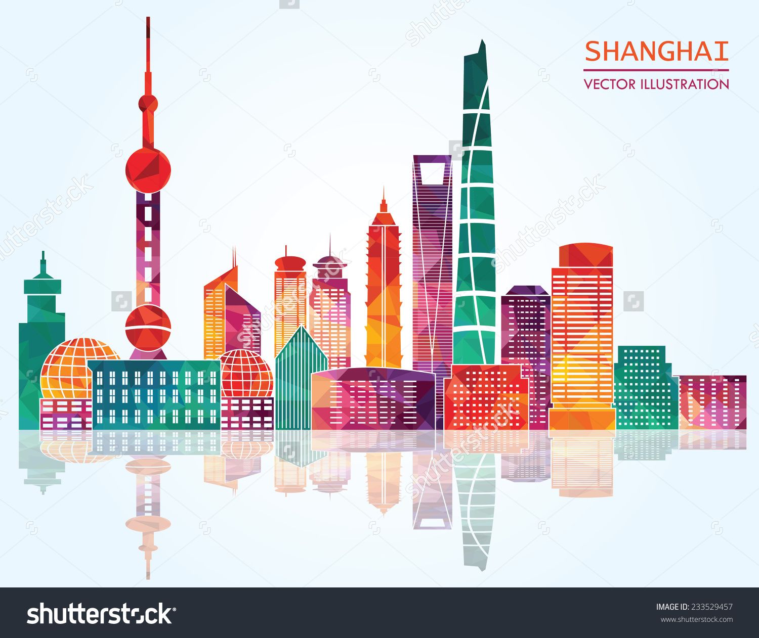 Shanghai Skyline Vector at GetDrawings | Free download