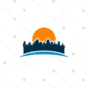 300x300 Stock Illustration Shanghai City Skyline Color Circle Outline
