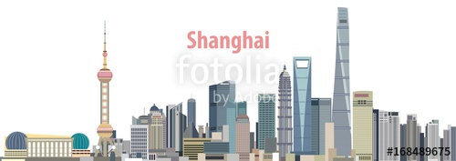 500x177 Vector City Skyline Of Shanghai Stock Image And Royalty Free