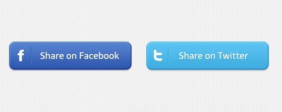 559x223 Free Clean Amp Classic Facebook And Twitter Share Button (Psd)