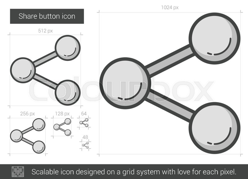 800x576 Share Button Vector Line Icon Isolated On White Background. Share