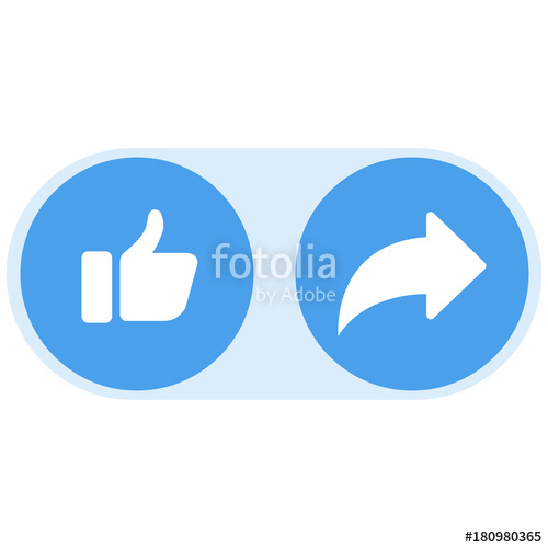 500x500 Like Share Icon Set. Vector Stock Image And Royalty Free Vector