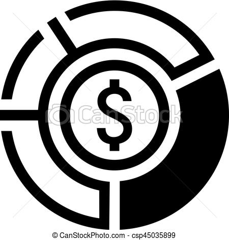 450x470 Market Share Icon. Business Concept. Flat Design. Isolated