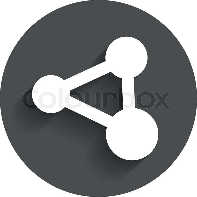 800x800 Share Sign Icon. Link Technology Symbol. Circle Flat Button With