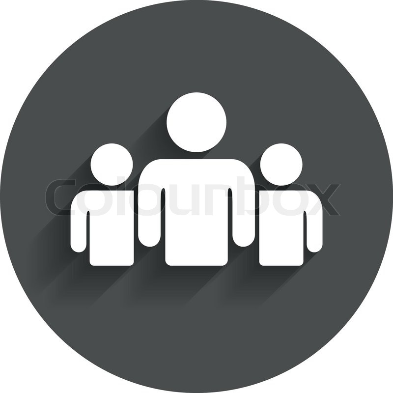 800x800 Group Of People Sign Icon. Share Symbol. Circle Flat Button With
