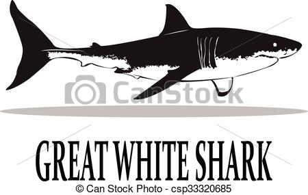 450x285 Sharks. The Great White Shark In Black And White.