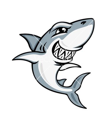 380x400 Cartoon Smiling Shark Vector Art