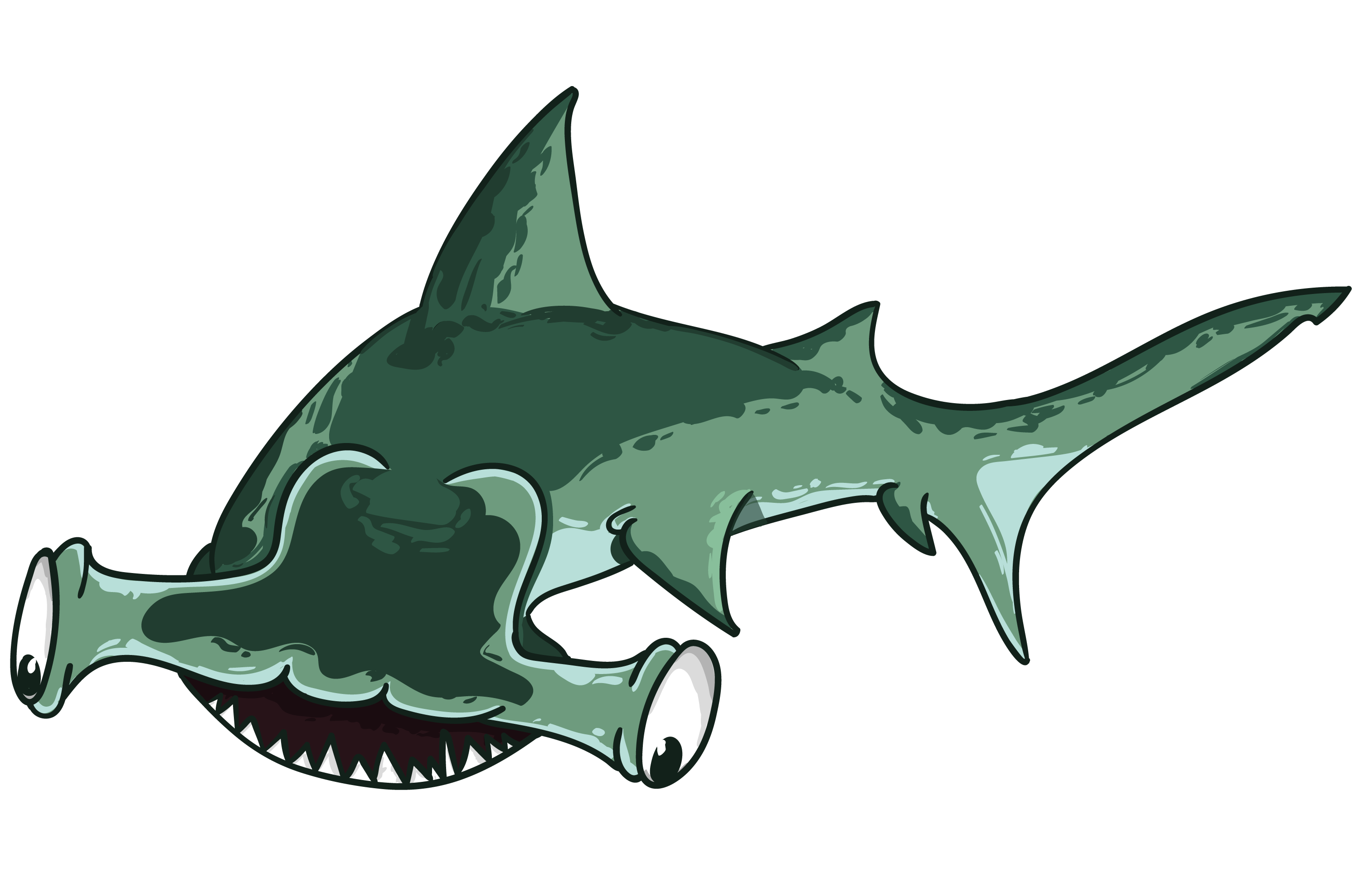 3000x1978 Hammer Head Shark Free Vectors For Download