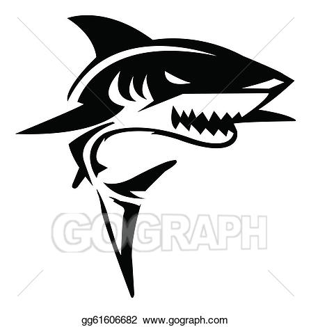 447x470 Clipart Shark Vector