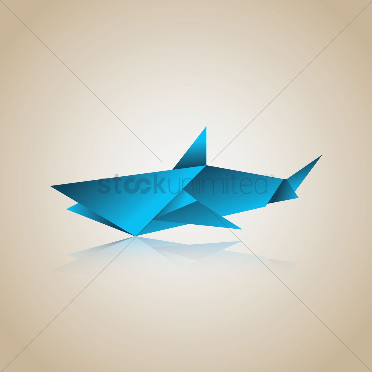 1300x1300 Free Origami Shark Vector Image