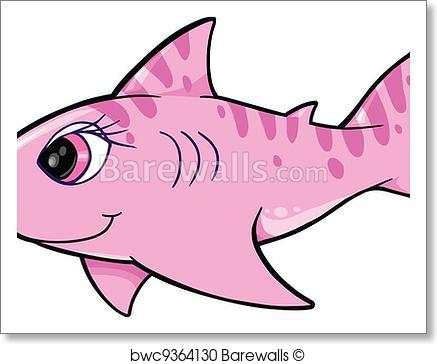 437x364 Art Print Of Cute Shark Vector Illustration Barewalls Posters