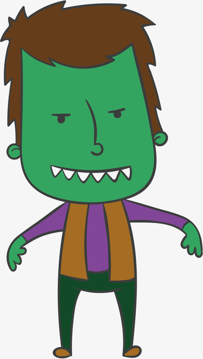 650x1151 Green Face Monster Vector, Hand, Sharp Teeth, Green Face Png And