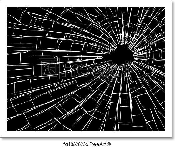 560x470 Free Art Print Of Radial Cracks On Broken Glass. Vector
