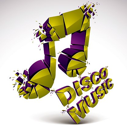 416x416 Green 3d Vector Shattered Musical Note With Specks And Refractions