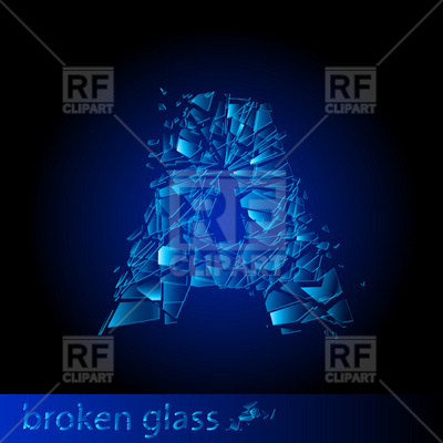 400x400 Shattered Glass Font Letter A Vector Image Vector Artwork Of