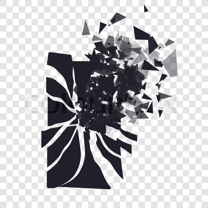 800x800 Cracked Phone Screen Shatters Into Pieces. Broken Smartphone Split