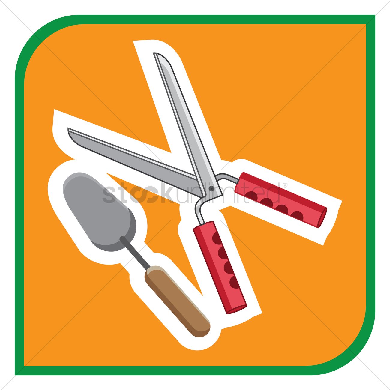 1300x1300 Construction Spatula And Shears Vector Image