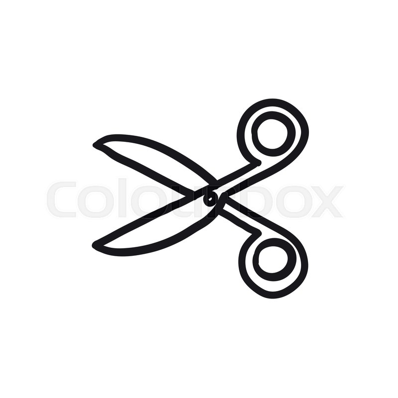 800x800 Scissors Vector Sketch Icon Isolated On Background. Hand Drawn