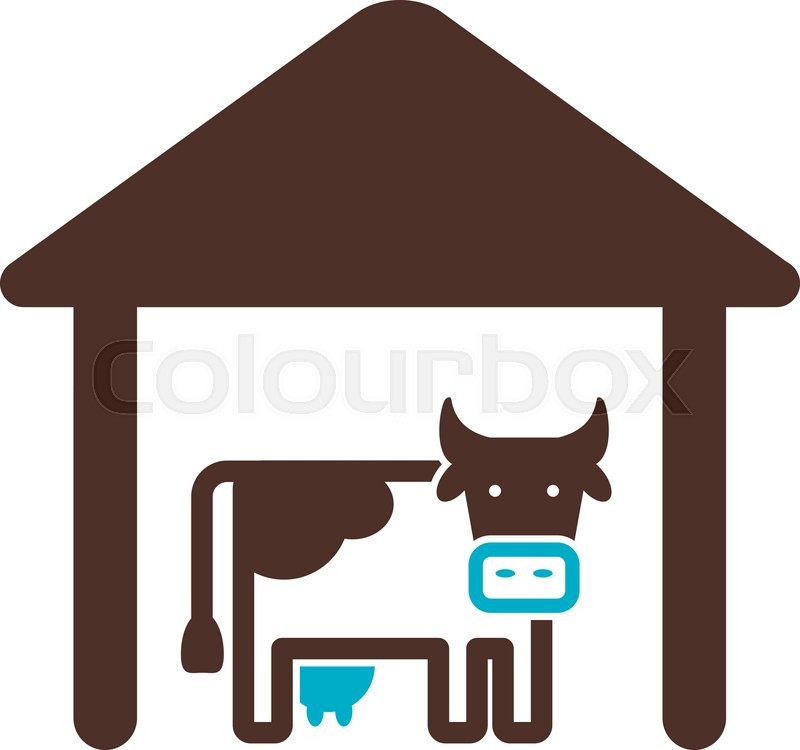 800x750 Cowshed Icon Outline. Farm. Vector Illustration Eps 10 Stock