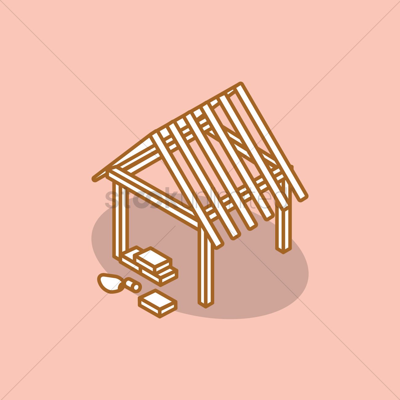 1300x1300 Wooden Shed Vector Image