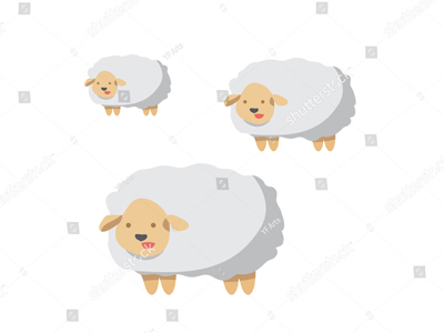 400x300 Farm Country Sheep Vector Art By Yf Arts