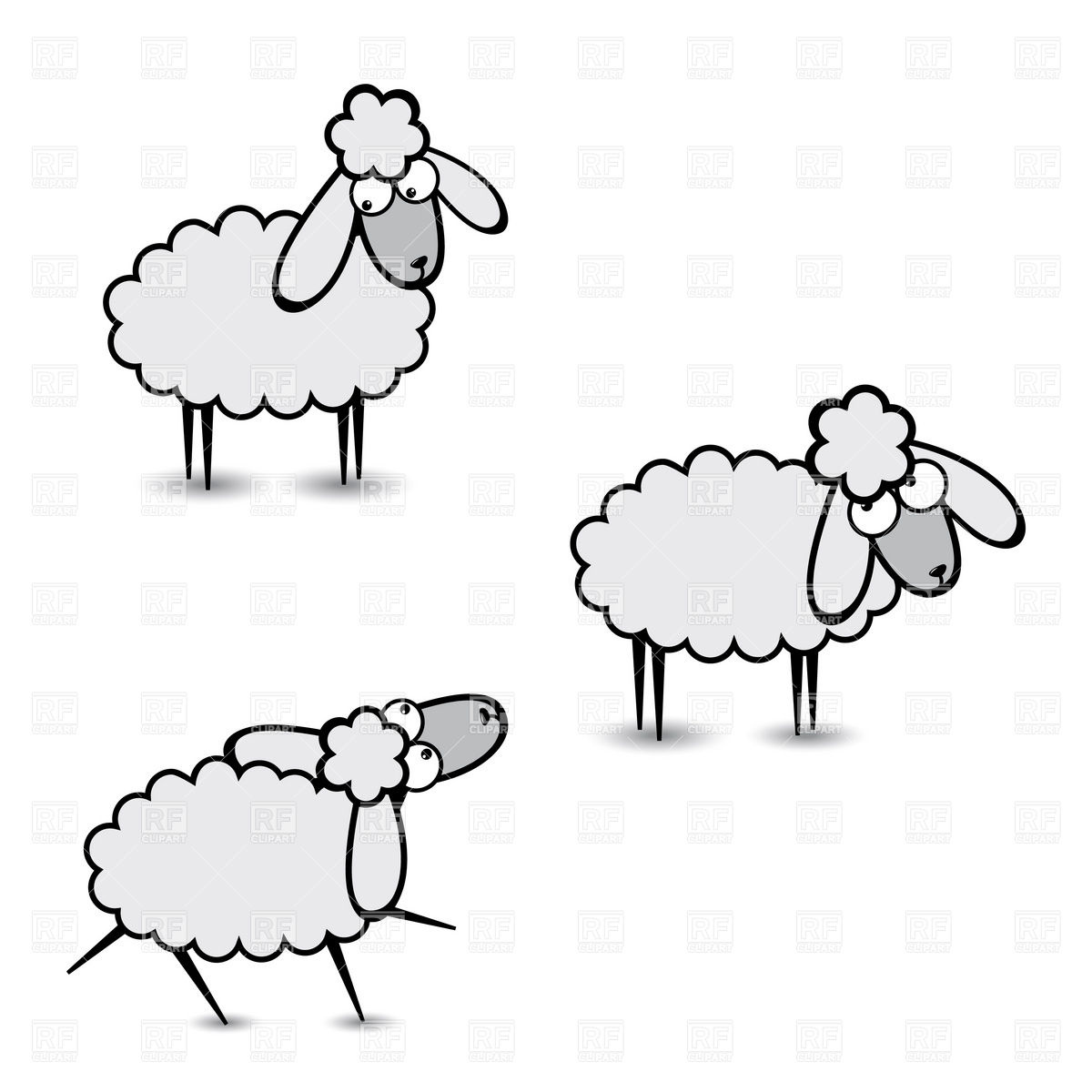 1200x1200 Funny Cartoon Sheep Character Vector Image Vector Artwork Of