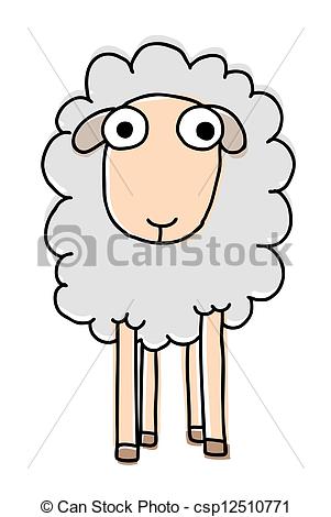 301x470 Funny Sheep, Cartoon Vector Illustration.