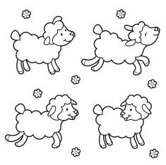 235x234 Sheep Coloring Set Vector Art Illustration Animals