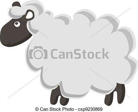 450x366 Cute Vector Sheep. Lovely Vector Lamb Isolated On White Background.