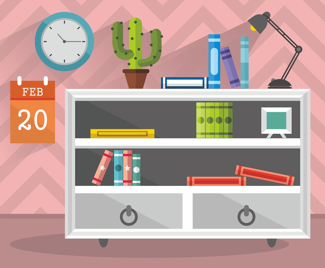 1136x936 Cute Room And Book Shelf Vector Design Vector Art Amp Graphics