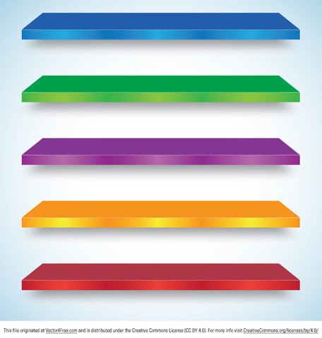 456x478 Free Colorful Shelf Vectors Clipart And Vector Graphics