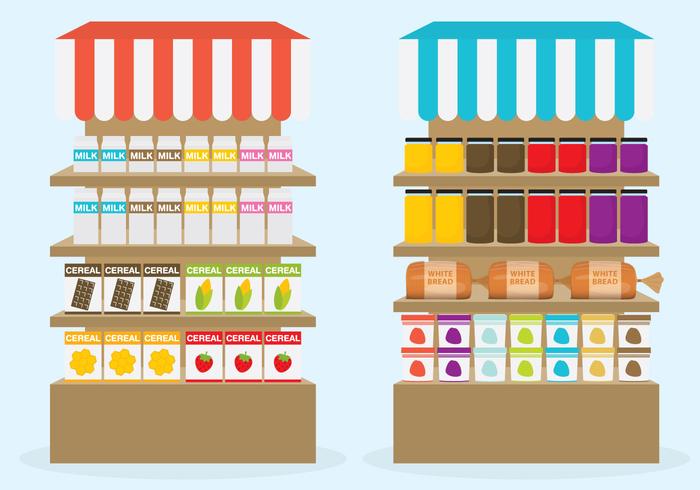 700x490 Supermarket Shelf Vectors