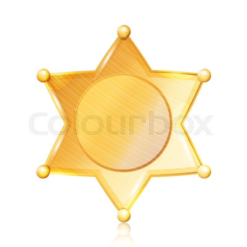 800x800 Sheriff Badge Star Vector. Gold Symbol. Municipal City Law