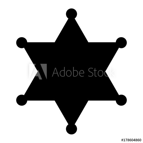 500x500 Sheriff Badge Vector Silhouette