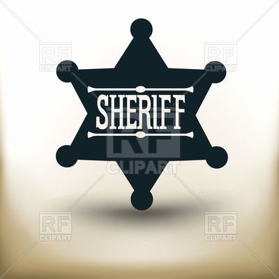 400x400 Sheriff Badge Clipart Black And White New Sheriff Star Badge On