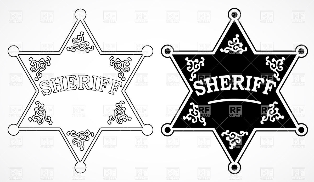 1200x696 Sheriff Star Black And White