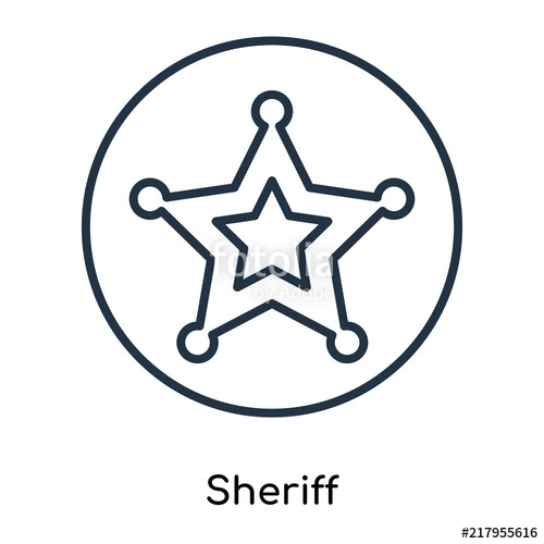 500x500 Sheriff Icon Vector Isolated On White Background, Sheriff Sign