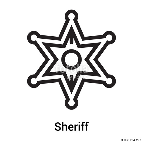 500x500 Sheriff Icon Vector Sign And Symbol Isolated On White Background