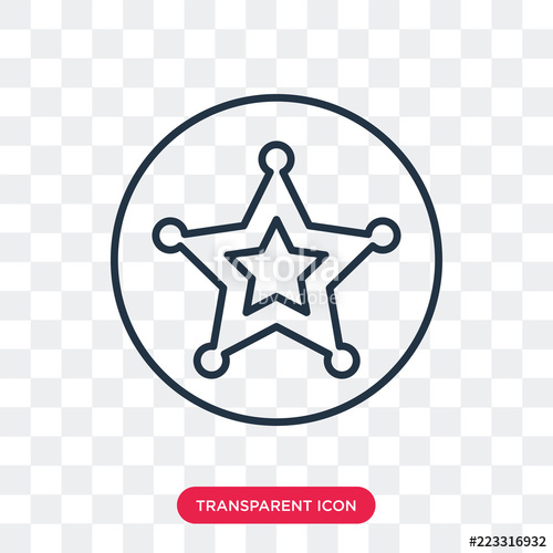 500x500 Sheriff Vector Icon Isolated On Transparent Background, Sheriff