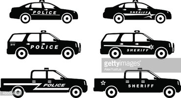 369x200 Set Of Different Silhouettes Police And Sheriff Vector Stock