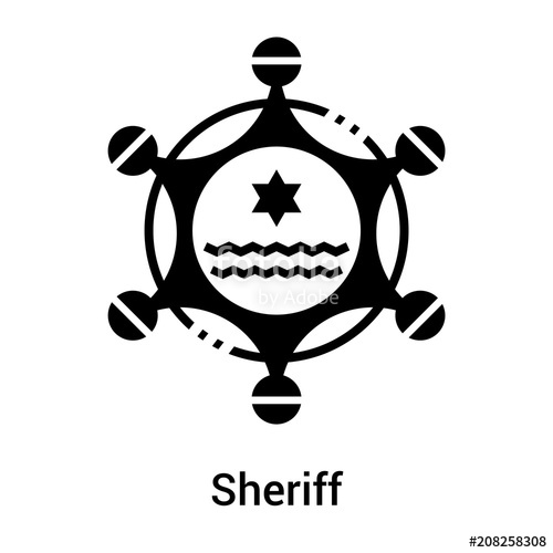 500x500 Sheriff Icon Vector Sign And Symbol Isolated On White Background