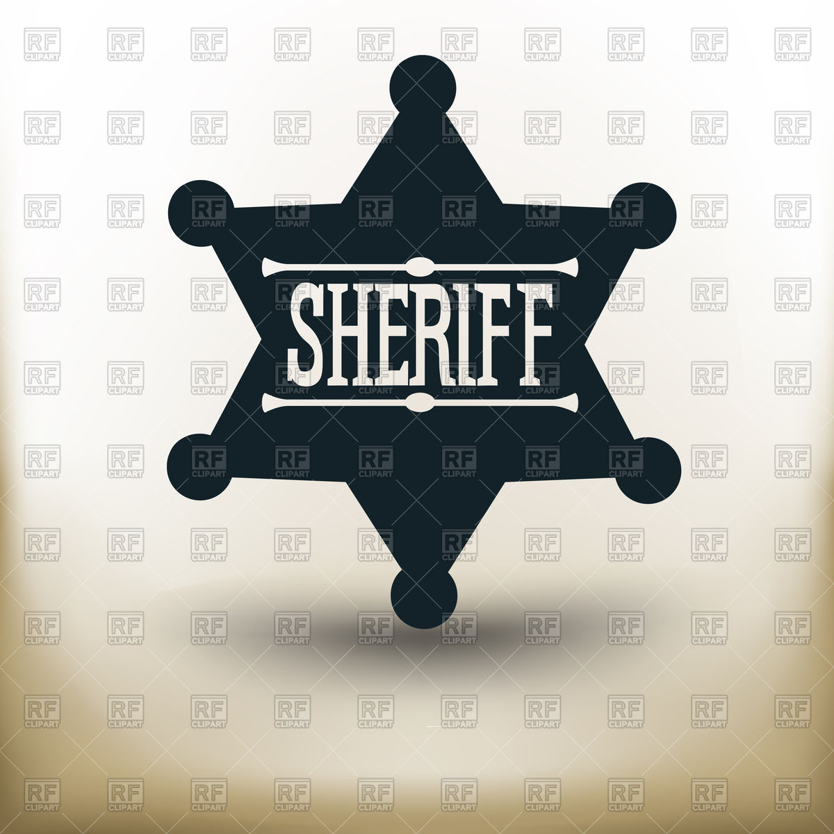 1200x1200 Sheriff Star Badge On Beige Background Vector Image Vector