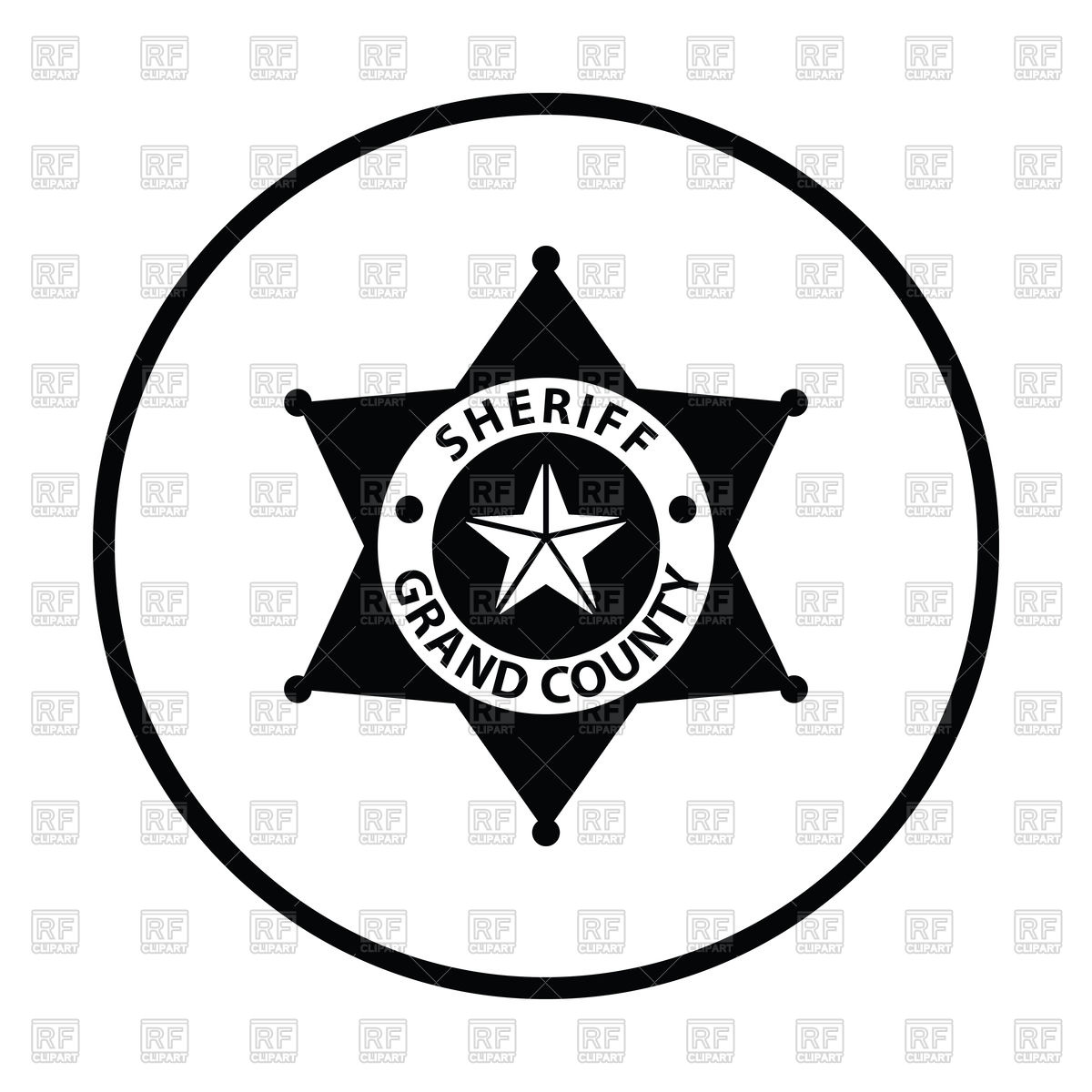 1200x1200 Thin Circle Design Of Sheriff Badge Icon Vector Image Vector