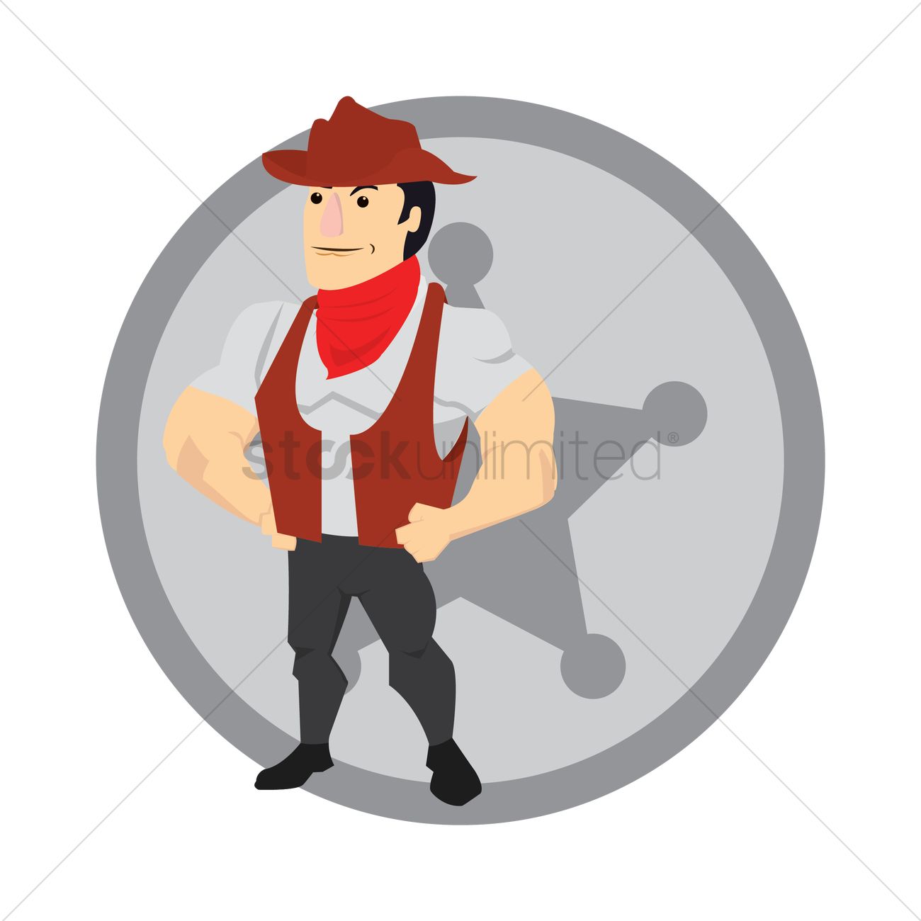 1300x1300 Muscular Sheriff Vector Image