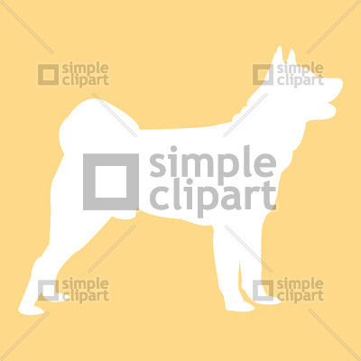 400x400 Dog Silhouette Shiba Inu Vector Image