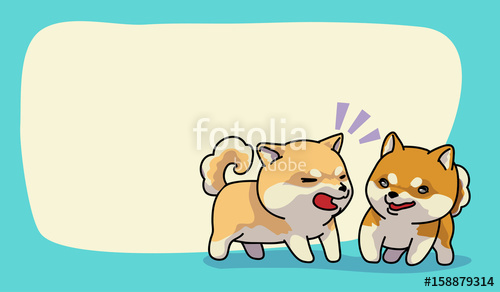 500x292 Shiba Inu Happy Time, Vector Illustration Stock Image And Royalty