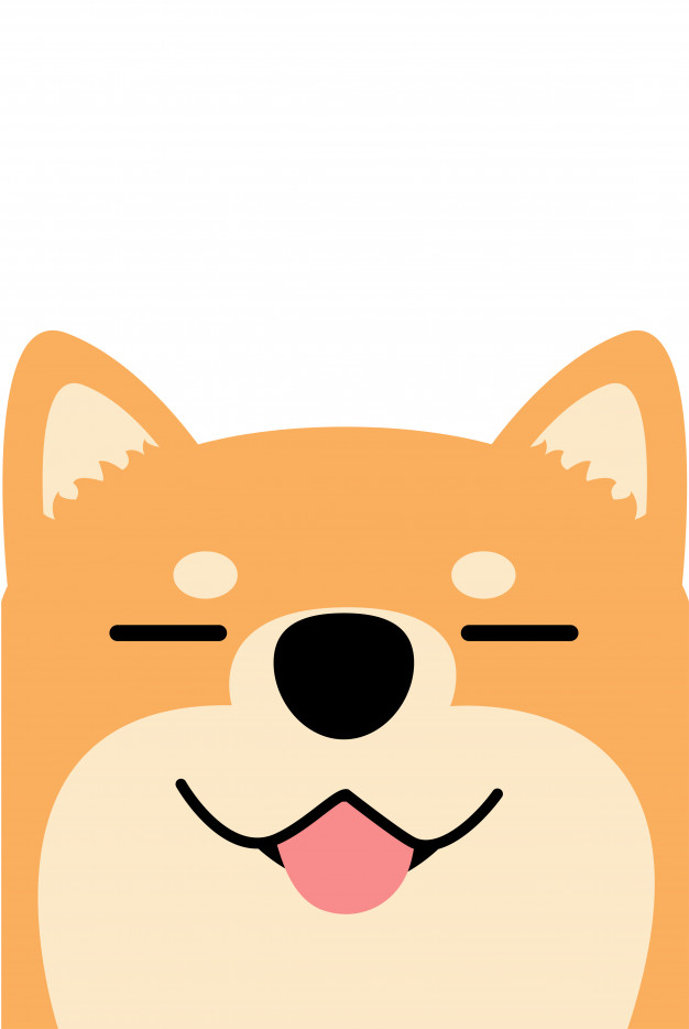 626x934 Smiling Shiba Inu Dog Face Flat Design Vector Premium Download