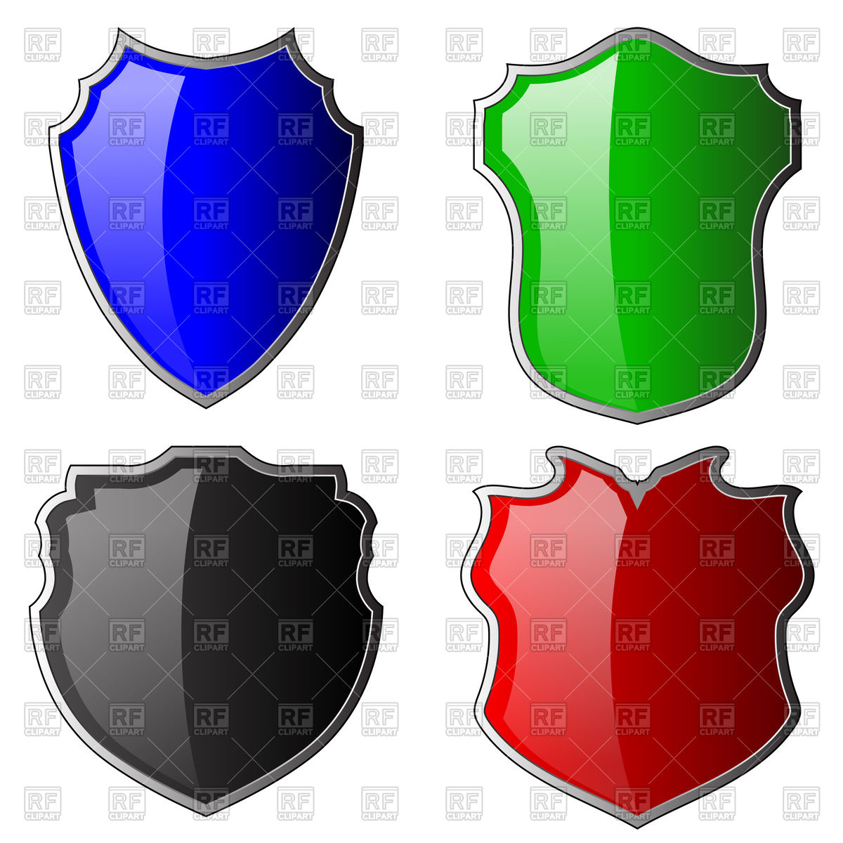 1200x1200 Colorful Shields Icons Vector Image Vector Artwork Of Icons And